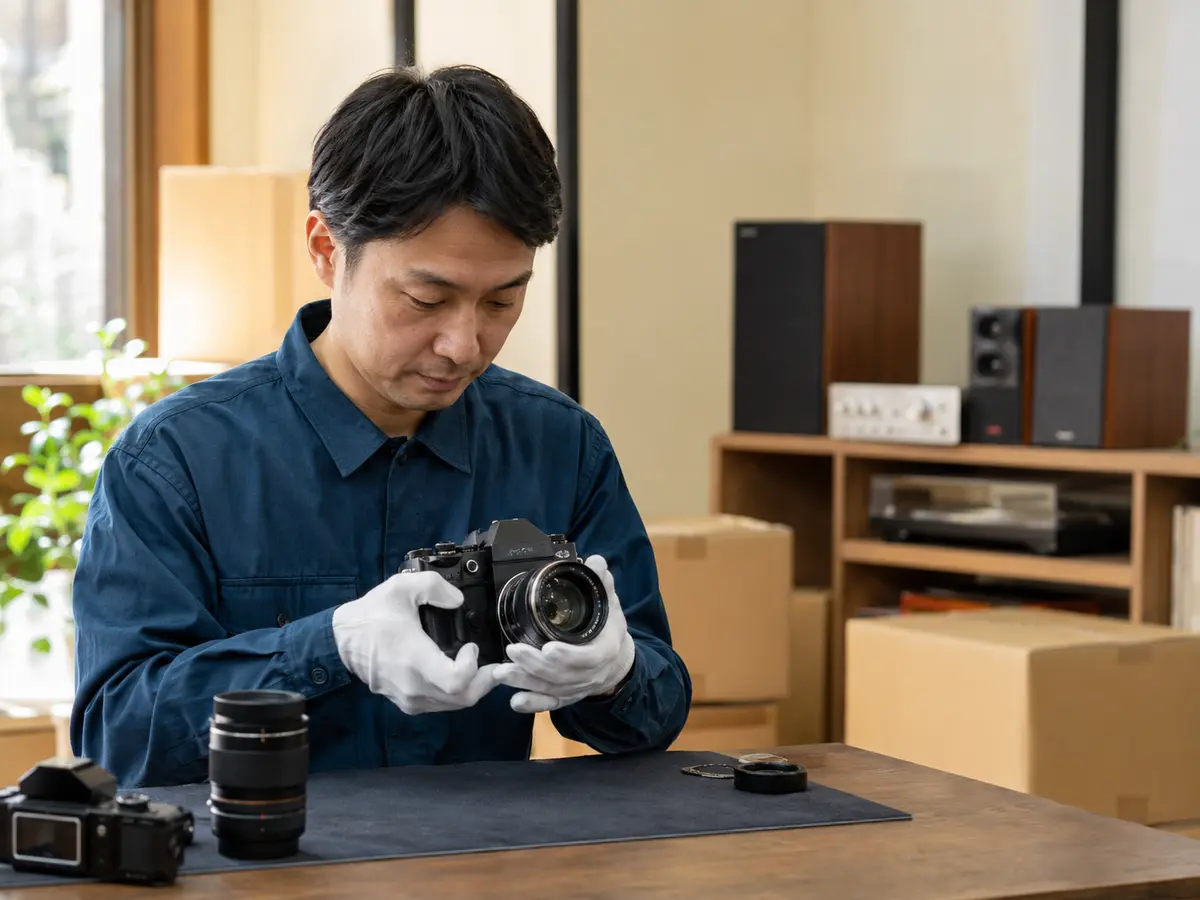 品物の状態を丁寧に確認する査定イメージ